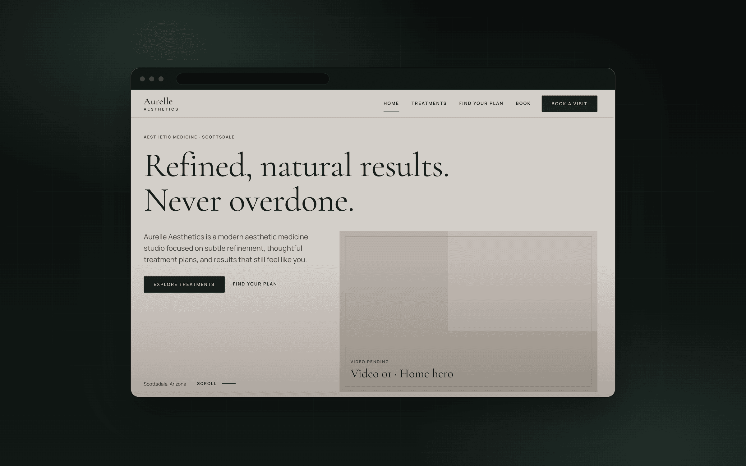 Aurelle Aesthetics — home page hero